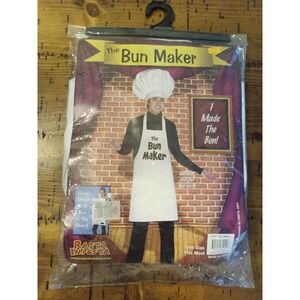 Rasta Imposta Bun Maker Chef Costume White Hat and Apron One Size 6121 Mens New